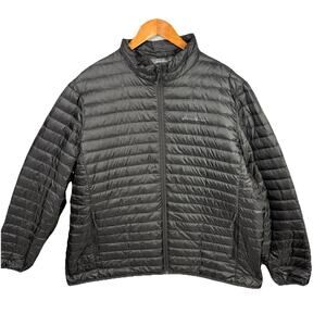 Eddie Bauer Jacket Mens 2XL XXL Black Goose Down Puffer Quilted Pockets Gorpcore